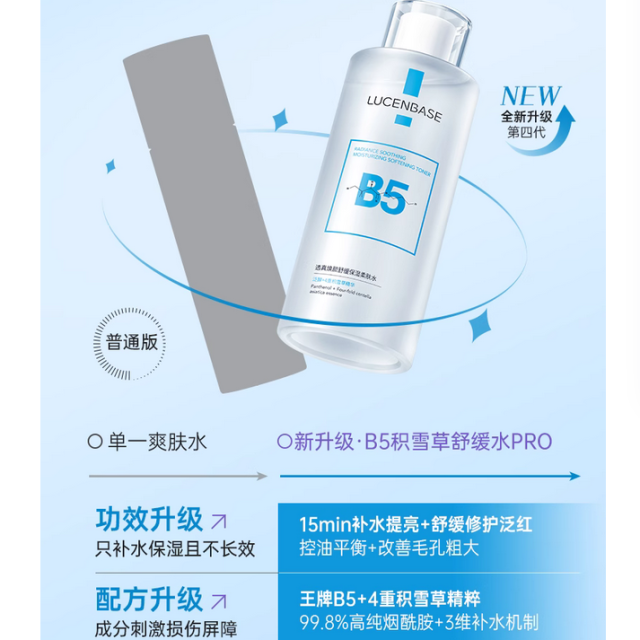 B5积雪草爽肤水补水保湿敷收缩毛孔舒缓精华修护肤化妆水男女正品