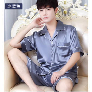 男士夏季天冰丝睡衣男生新款薄短袖大码青年初中生家居服套装