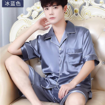 男士夏季天冰丝睡衣男生新款薄短袖大码青年初中生家居服套装