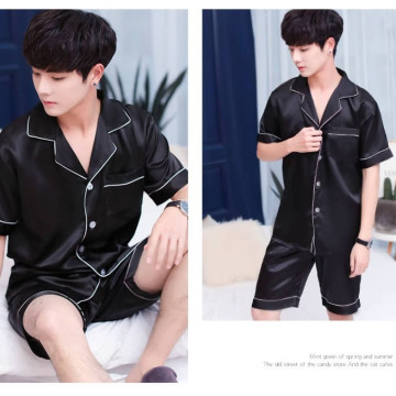 男士夏季天冰丝睡衣男生新款薄短袖大码青年初中生家居服套装