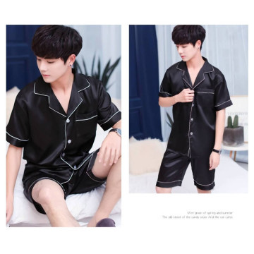 男士夏季天冰丝睡衣男生新款薄短袖大码青年初中生家居服套装